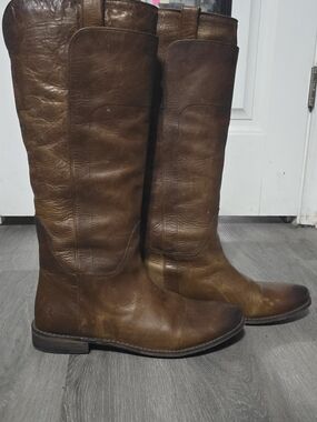 Tall Brown Leather Riding Boots